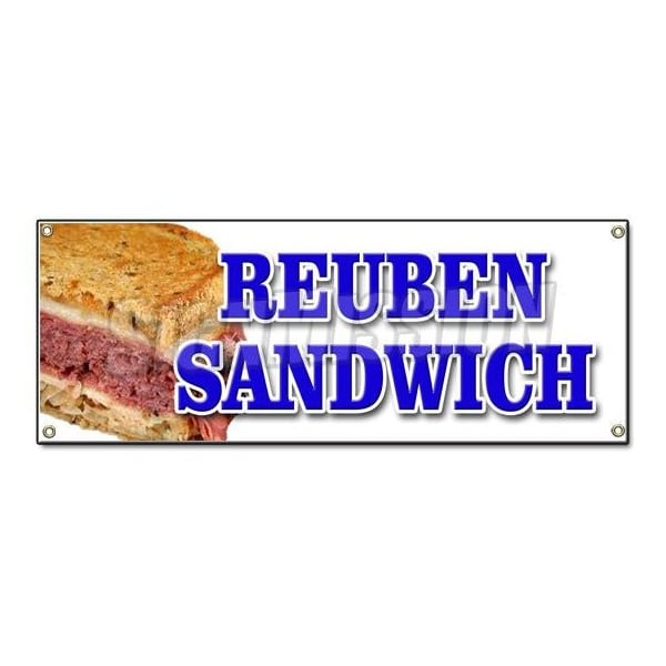 Reuben Sandwich Banner Heavy Duty 13 Oz Vinyl with Grommets